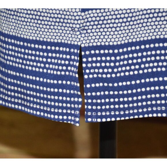 Jaclyn Smith Blouse Top Blue White Polka Dot Size L 3/4 Sleeve Career Casual - Picture 6 of 10